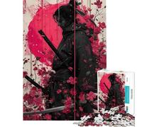 Jigsaw 1000 Pieces for Adults Samurai Warriors In Sakura Puzzles for Adults Brain Teaser Game Birthday Present Deal As Gifts for The Whole Family (Size 38x52cm)