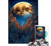 Jigsaw 1000 Pieces for Adults Santa's Flight Through Forest Puzzle for Adults Hands-on Game Presents for Women Deal As Gifts for The Whole Family (Size 38x26cm)