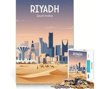 Jigsaw 1000 Pieces for Adults Saudi Arabia Neat Fit Decor Focus Building Toy Peace Game Play Birthday Decor Gift(38x26cm)