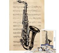 Jigsaw 1000 Pieces for Adults Saxophone Sheet Music Puzzle For Teenagers Staycation Kill Time Help The Brain Exercise for Is Ideal As A Gifts (50x75cm)
