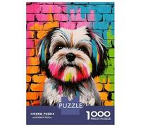 Jigsaw 1000 Pieces for Adults Shih Tzu Dog Graffiti Adult Jigsaw Brain Teaser Game Staycation Kill Time Help The Brain Exercise 70x50cm/1000pcs