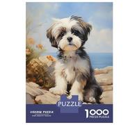 Jigsaw 1000 Pieces for Adults Shih Tzu Puppy Adult Jigsaw Brain Teaser Game Staycation Kill Time Help The Brain Exercise 70x50cm/1000pcs