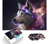 jigsaw 1000 pieces for adults Siberian Husky in Space Made of wood for age 14+ DIY Educational Games because it is ideal as a gift for the whole family。size:50x75cm/19.68x29.52inch