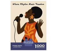 Jigsaw 1000 Pieces for Adults Singer with Microphone, Rhythm And Freedom Adult Jigsaw Brain Teaser Game Staycation Kill Time Help The Brain Exercise 52x38cm/1000pcs