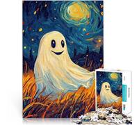 jigsaw 1000 pieces for adults Smiling Ghost in Night Sky Intellektuelles Spiel Die Liebe zwischen Paaren stärken52x38cm