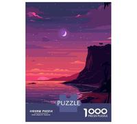 Jigsaw 1000 Pieces for Adults SoCal LA Sunset Pixel Art Adult Jigsaw Brain Teaser Game Staycation Kill Time Help The Brain Exercise 38x26cm/1000pcs