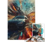 Jigsaw 1000 Pieces for Adults Speed Blur Car Art Adult Jigsaw Puzzle Hands-on Game Precision Cutting Stress Reduction Gifts (Size 38x52cm)