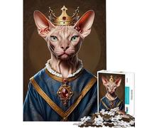Jigsaw 1000 Pieces for Adults Sphynx Cat King Puzzle For Teenagers Staycation Kill Time Help The Brain Exercise for Is Ideal As A Gifts (38x52cm)