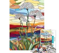 Jigsaw 1000 Pieces for Adults Stained Glass Flowers Educational Games Learning Educational Toys Great Gifts And Toys Difficult Hard (size 50x75cm)