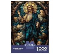 Jigsaw 1000 Pieces for Adults Stained Glass Jesus Jigsaw for Adults Relax Games Difficult Hard Deal As Gifts for The Whole Family 70x50cm/1000pcs