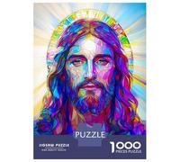 Jigsaw 1000 Pieces for Adults Stained Glass Jesus Jigsaw for Adults Relaxing Games Analysis And Logic Deal As Gifts for The Whole Family 38x26cm/1000pcs