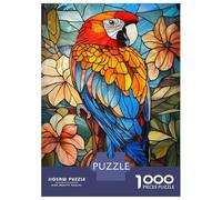 Jigsaw 1000 Pieces for Adults Stained Glass Parrot Art-5 Jigsaw for Adults Relax Games Difficult Hard Deal As Gifts for The Whole Family 52x38cm/1000pcs