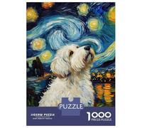 Jigsaw 1000 Pieces for Adults Starry Night Dog Jigsaw for Adults Relax Games Difficult Hard Deal As Gifts for The Whole Family 38x26cm/1000pcs