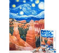 Jigsaw 1000 Pieces for Adults Starry Sky Landscape Hands-on Game Analysis And Logic Anti-Stress Toys Enhance Love between Couples (50x75cm)