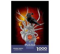 Jigsaw 1000 Pieces for Adults Steampunk Crow Art Print Jigsaw for Adults Relaxing Games Analysis And Logic Deal As Gifts for The Whole Family 52x38cm/1000pcs