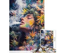 Jigsaw 1000 Pieces for Adults Stoner Girl Smoking Marijuana Goddess Practical Game But Fun And Humorous Anti-Stress Toys for Birthday, Chrismas (38X26cm)