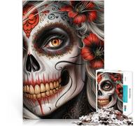 jigsaw 1000 pieces for adults Sugar Skull Woman Familienspiel zum Stressabbau, schwierige Herausforderung Kunstwerk Geschenk75x50cm