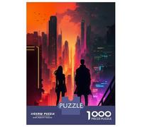 Jigsaw 1000 Pieces for Adults Sunset Anime Cityscape Adult Jigsaw Brain Teaser Game Staycation Kill Time Help The Brain Exercise 38x26cm/1000pcs