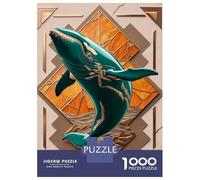 Jigsaw 1000 Pieces for Adults Teal Whale Art Deco Jigsaw for Adults Relaxing Games Analysis And Logic Deal As Gifts for The Whole Family 70x50cm/1000pcs