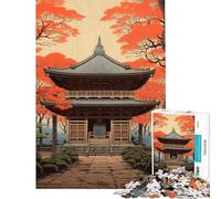Jigsaw 1000 Pieces for Adults Temple Japanese Painting for Educational Game Challenge Toy Brain Teaser Game Birthday Present Birthday Gifts (Size 50x75cm)