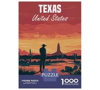 Jigsaw 1000 Pieces for Adults Texas Sunset Landscape Jigsaw for Adults Relax Games Difficult Hard Deal As Gifts for The Whole Family 38x26cm/1000pcs