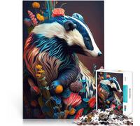 jigsaw 1000 pieces for adults The Careful Badger Anspruchsvolles Spiel und Familienspaß Wohnkunstdekor52x38cm