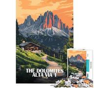 Jigsaw 1000 Pieces for Adults The Dolomites Alta Via, Italy Educational Games Learning Educational Toys Great Gifts And Toys Difficult Hard (size 38x26cm)