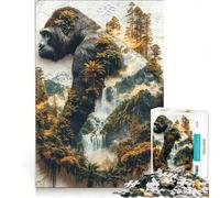 Jigsaw 1000 Pieces for Adults The Gorilla's Verdant Reign Brain Teaser Game Interesting Stress Reduction Improving Love between Couples 50x75cm