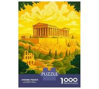 Jigsaw 1000 Pieces for Adults The Parthenon at The Golden Hour Jigsaw for Adults Anti-Stress Toys Precision Cutting Unique Birthday And Gifts 38x26cm/1000pcs