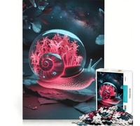 Jigsaw 1000 Pieces for Adults The Pink Transparent Snail at Night Toy Wall Decor Parent-child Interaction for Is Ideal As A Gift 50x75cm
