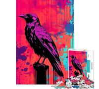 Jigsaw 1000 Pieces for Adults The Raven Abstract Art Educational Challenge Wall Art Family Games for And from 14 Years And over (38x26cm)