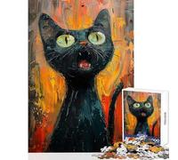 Jigsaw 1000 Pieces for Adults The Screaming Cat Practical Game But Fun And Humorous Anti-Stress Toys for Birthday, Chrismas (38X52cm)