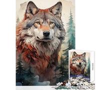 Jigsaw 1000 Pieces for Adults The Wolf And The Wild Hands-on Game Analysis And Logic Anti-Stress Toys Enhance Love between Couples (38x52cm)