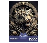 Jigsaw 1000 Pieces for Adults Tiger Golden Nature Adult Jigsaw Brain Teaser Game Staycation Kill Time Help The Brain Exercise 38x26cm/1000pcs