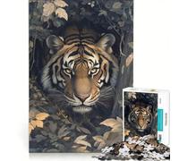 Jigsaw 1000 Pieces for Adults Tiger in The Jungle Brain Teaser Game Interesting Stress Reduction Improving Love between Couples 50x75cm