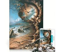 Jigsaw 1000 Pieces for Adults Time And Tide Surrealisum Brain Teaser Game Interesting Stress Reduction Improving Love between Couples 38x52cm