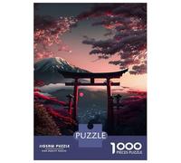 Jigsaw 1000 Pieces for Adults Torii Gate View Mt Fuji Adult Jigsaw Brain Teaser Game Staycation Kill Time Help The Brain Exercise 38x26cm/1000pcs