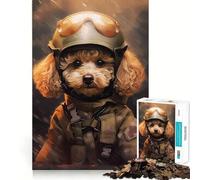 Jigsaw 1000 Pieces for Adults Toy Poodle Soldier Exact Cut Art Creative Brain Play Leisure Play Fun Birthday Game Gift (50x75cm)