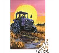 Jigsaw 1000 Pieces for Adults Tractor Sunset Painting Adult Jigsaw Puzzle Relaxing Games Stress Reliever Unique Birthday And Gifts 52x38cm/1000pcs