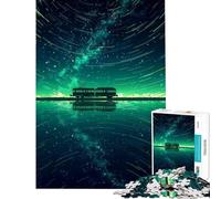 Jigsaw 1000 Pieces for Adults Train Across The Emerald Sky Difficult And Challenge For Family Fun Fun Games for And 14 Years And over (50X75cm)