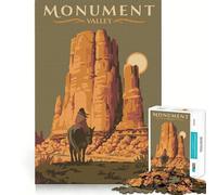 Jigsaw 1000 Pieces for Adults Travel to Monument Valley Neat Fit Decor Focus Building Toy Peace Game Play Birthday Decor Gift(38x26cm)