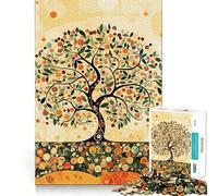 Jigsaw 1000 Pieces for Adults Tree of Life Gustav Style Neat Fit Decor Focus Building Toy Peace Game Play Birthday Decor Gift (38x52cm)