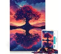 Jigsaw 1000 Pieces for Adults Tree Of Life Reflection Neat Fit Decor Focus Building Toy Peace Game Play Birthday Decor Gift (38x52cm)