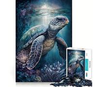 Jigsaw 1000 Pieces for Adults Turtle Delightful Exact Cut Art Creative Brain Play Leisure Play Fun Birthday Game Gift(38x26cm)
