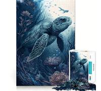 Jigsaw 1000 Pieces for Adults Turtle Imaginary Friend Neat Fit Decor Focus Building Toy Peace Game Play Birthday Decor Gift (50x75cm)