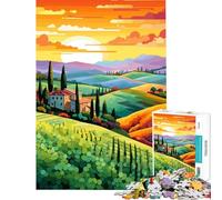 Jigsaw 1000 Pieces for Adults Tuscany Italy Sunset Toy Intellectual Game Family Game Suitable for Couples Great Gifts for Games (Size 38x52cm)