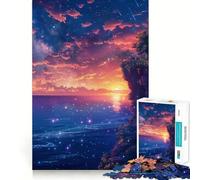 Jigsaw 1000 Pieces for Adults Twilight Cliff Views Neat Fit Decor Focus Building Toy Peace Game Play Birthday Decor Gift (50x75cm)