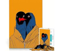 Jigsaw 1000 Pieces for Adults Two Birds in A Hoodie Neat Fit Decor Focus Building Toy Peace Game Play Birthday Decor Gift(38x26cm)