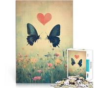 jigsaw 1000 pieces for adults Two Butterflies and a Heart Herausforderndes Spiel Tolle Geschenke und Spielzeuge75x50cm