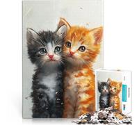 jigsaw 1000 pieces for adults Two Cute Kitties lustige Spiele für die ganze Familie mit passendem Poster und Quizblatt38x26cm